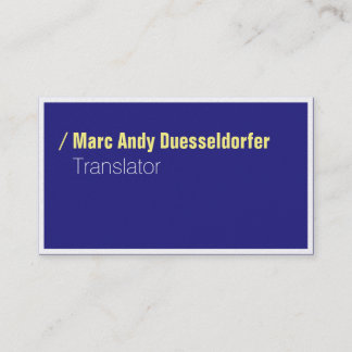 Carte de visite moderne jaune bleu