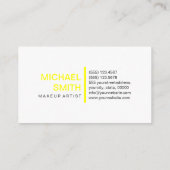 Carte De Visite Moderne Jaune élégant Professionnel Blanc clair (Dos)