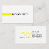 Carte De Visite Moderne Jaune élégant Professionnel Blanc clair (Devant / Derrière)