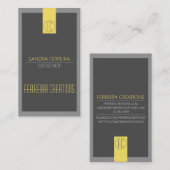 Carte de visite moderne Jaune et gris Deux côtés (Devant / Derrière)