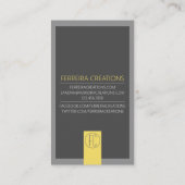 Carte de visite moderne Jaune et gris Deux côtés (Dos)