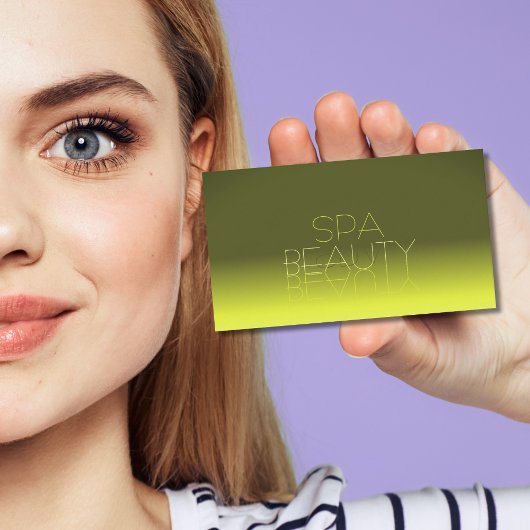 Carte De Visite Moderne Jaune Gradient Chic Lettres Miroir Stylish