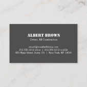 Carte De Visite Moderne jaune gris Monogramme Construction électri (Dos)