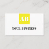 Carte De Visite Moderne jaune gris Monogramme Construction électri (Devant)