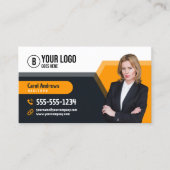 Carte De Visite Moderne Jaune Vendu Agent Immobilier Réaltor (Devant)