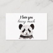 Carte De Visite Moderne Je T'Aime Beary Beaucoup Panda Noir Et Bla (Devant)