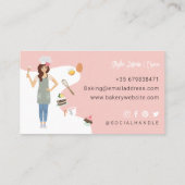 Carte De Visite Moderne Jolie Femme Douce boulangerie Services Ros (Dos)
