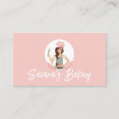 Carte De Visite Moderne Jolie Femme Douce boulangerie Services Ros (Devant)