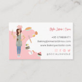 Carte De Visite Moderne Jolie Femme Douce boulangerie Services Ros (Devant)