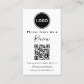 Carte De Visite Moderne | Laissez-nous un commentaire | Code QR (Devant)