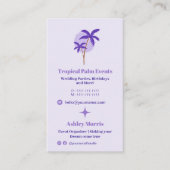 Carte De Visite Moderne lavender événement planner photo qr code l (Devant)