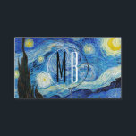 Carte De Visite Moderne, le Starry Night Van Gogh<br><div class="desc">Ces cartes de visite saisissants présentent l'emblématique tableau de 1889 de Vincent van Gogh montrant une scène tirée de la vue depuis sa chambre dans l'asile où il séjournait. Il utilise des pigments bleus riches et un pigment jaune indien assez rare. Étonnamment, il semble qu'il n'en ait pas particulièrement aimé....</div>