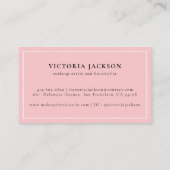 Carte De Visite Moderne Lèvres rose Fille Élégant maquillage de be (Dos)