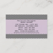Carte de visite moderne Lilac Chevron (Dos)