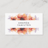 Carte De Visite Moderne Lilac Orange Aquarelle (Devant)