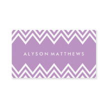 Moderne Lilac Purple et Blanc Chevron