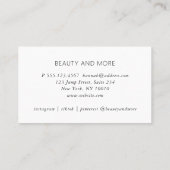 Carte De Visite Moderne, Line Art, Femme, Blanc, Salon, (Dos)