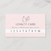 Carte De Visite Moderne, Line Art, Femme, Rose clair, Salon, (Devant)