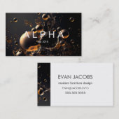 Carte De Visite Moderne Liquid bulles abstraites Design Arrière -  (Devant / Derrière)