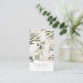 Carte De Visite Moderne Lumière Éclat Blanc Eucalyptus Entreprise (Debout devant)