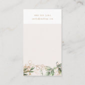 Carte De Visite Moderne Lumière Éclat Blanc Eucalyptus Entreprise (Dos)