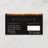 Carte De Visite Moderne Lumière Orange Noir Rendez-vous sur les mé (Dos)