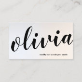 Carte De Visite Moderne Lumineuse Argent Gras Script Calligraphie  (Devant)