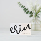 Carte De Visite Moderne Lumineuse Argent Gras Script Calligraphie  (Debout devant)