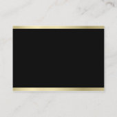 Carte De Visite Moderne Luxe à la mode de plaine noire élégante (Dos)