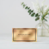 Carte De Visite Moderne Luxe Faux Gold Foil Metallic (Debout devant)