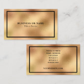 Carte De Visite Moderne Luxe Faux Gold Foil Metallic (Devant / Derrière)