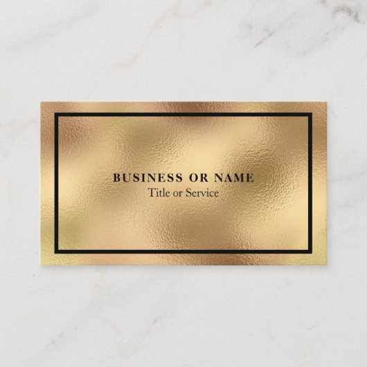 Carte De Visite Moderne Luxe Faux Gold Foil Metallic (Devant)