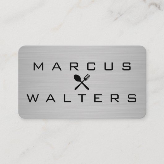 Carte De Visite Moderne Luxe Metallic avec Icon (Devant)