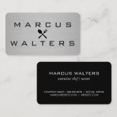 Carte De Visite Moderne Luxe Metallic avec Icon (Devant / Derrière)