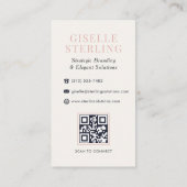 Carte de visite moderne luxe Navy et rose QR Code (Dos)