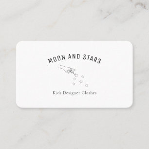 Carte De Visite Moderne, mains avec baguette magique et étoiles,