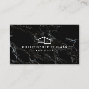 Carte De Visite Moderne Maison Logo Architecture Realtor Marbre No