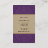 CARTE DE VISITE moderne mandala oriental violet or (Dos)