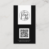 Carte De Visite Moderne maquillage noir blanc cheveux photo qr cod (Dos)