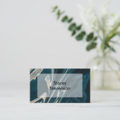 Carte De Visite Moderne Marbre Aqua Blanc Style (Debout devant)