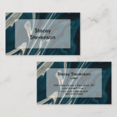 Carte De Visite Moderne Marbre Aqua Blanc Style (Devant / Derrière)
