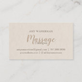 Carte De Visite Moderne Massage Thérapiste Script Lotus Flower (Dos)