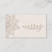 Carte De Visite Moderne Massage Thérapiste Script Lotus Flower (Devant)
