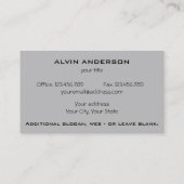 Carte De Visite Moderne Métalliques personnalisable n'importe quel (Dos)