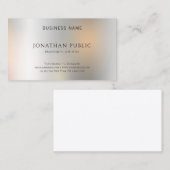 Carte De Visite Moderne Métallo look élégant Modèle simple (Devant / Derrière)