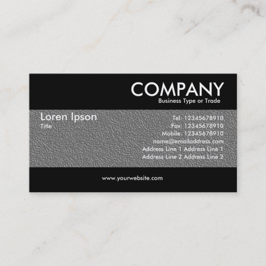 Carte De Visite Moderne - Mid Grey Texture Embossée (Devant)