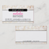 Carte De Visite MODERNE mignonne bokeh panneau éthérée crème class (Devant / Derrière)