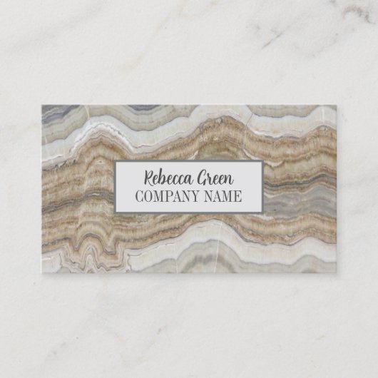Carte De Visite Moderne Mini Chic Design Fashion Marbre Beige (Devant)