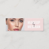 Carte de visite moderne mini maquillage rose rouge (Devant)