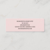 Carte de visite moderne mini maquillage rose rouge (Dos)